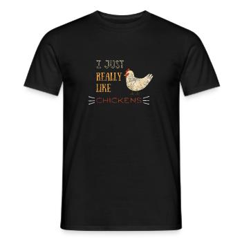Ich mag einfach Hühner Grunge Huhn - Männer T-Shirt - Schwarz - Vorne - AI Model Male 178 light (178cm)