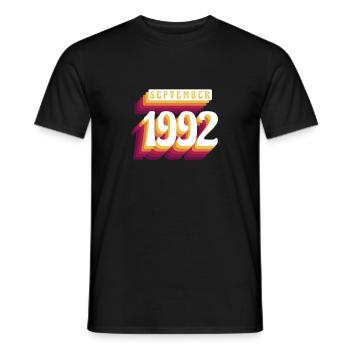 Septembre 1992 - Cadeau du 30e anniversaire. Génial. - T-shirt homme - noir - Devant - AI Model Male 178 light (178cm)