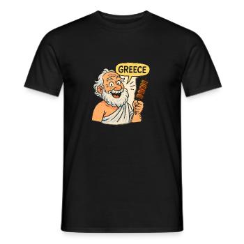 Greece Island Vacation Sun Sea Temple Culture - Men's T-Shirt - black - Front - AI Model Male 178 light (178cm)