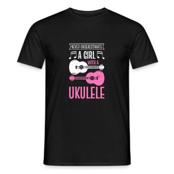 Musicien Uke Ukulele Ukulélé Unique Ukulélé - T-shirt homme - noir - Devant - AI Model Male 178 light (178cm)