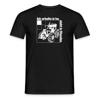 Ich arbeite in Hektar - Lohnarbeit - Bauer - Land - Männer T-Shirt - Schwarz - Vorne - AI Model Male 178 light (178cm)