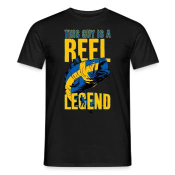 ANGELN SCHWEDEN ANGLER LEGENDE - Männer T-Shirt - Schwarz - Vorne - AI Model Male 178 light (178cm)