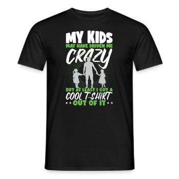 Fête des pères papa drôle mes enfants m’ont rendu fou - T-shirt homme - noir - Devant - AI Model Male 178 light (178cm)