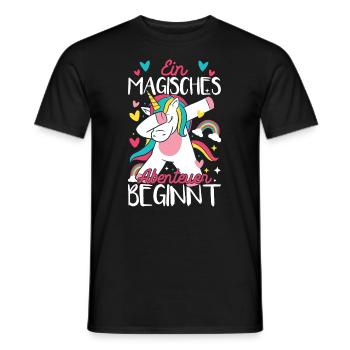 Grundschule Einschulung Schulkind Einhorn - Männer T-Shirt - Schwarz - Vorne - AI Model Male 178 light (178cm)