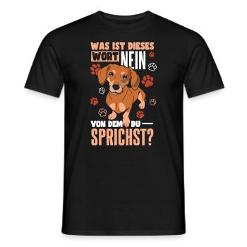 Dachshund Sprüche & Geschenke Dackel - Männer T-Shirt - Schwarz - Vorne - AI Model Male 178 light (178cm)