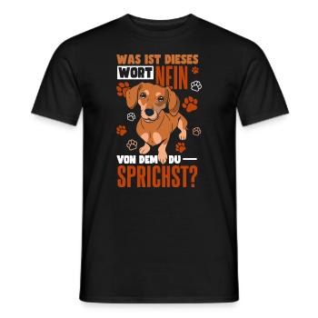 Lustiger Dackel Spruch Dachshund Rauhaardackel - Männer T-Shirt - Schwarz - Vorne - AI Model Male 178 light (178cm)