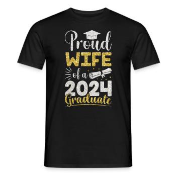 Fière épouse d’un étudiant diplômé de l’université 2024 - T-shirt homme - noir - Devant - AI Model Male 178 light (178cm)