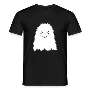 Halloween 2025 T-shirt Gespenst spooky cute Shirt  - Männer T-Shirt - Schwarz - Vorne - AI Model Male 178 light (178cm)