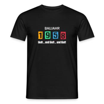 Baujahr 1958 - läuft und läuft und läuft - Männer T-Shirt - Schwarz - Vorne - AI Model Male 178 light (178cm)