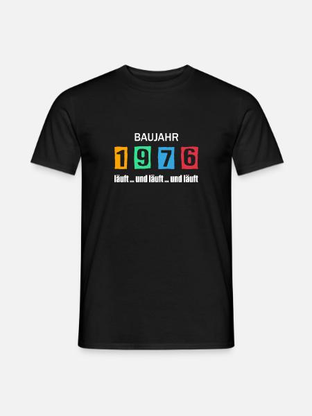 Baujahr 1976 - läuft und läuft und läuft - Männer T-Shirt - Schwarz
