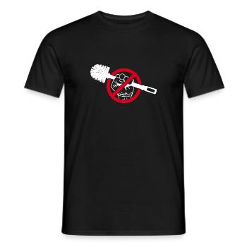 Gegen Scheiße Klobürste Politik Dagegen Protest - Männer T-Shirt - Schwarz - Vorne - AI Model Male 178 light (178cm)