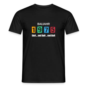 Baujahr 1975 - läuft und läuft und läuft - Männer T-Shirt - Schwarz - Vorne - AI Model Male 178 light (178cm)