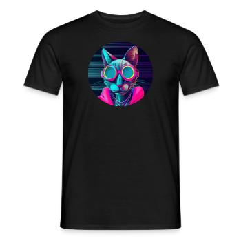 Stylish Cat - Men's T-Shirt - black - Front - AI Model Male 178 light (178cm)