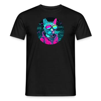 Stylish Cat - Men's T-Shirt - black - Front - AI Model Male 178 light (178cm)