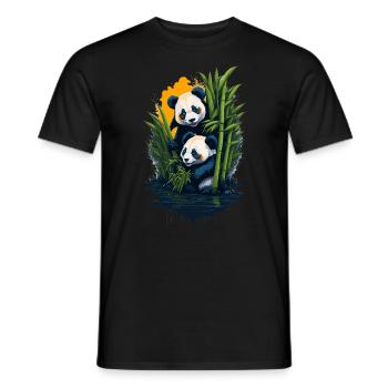 Niedliche Pandas - Männer T-Shirt - Schwarz - Vorne - AI Model Male 178 light (178cm)