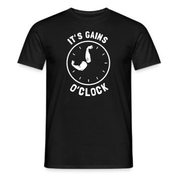 Bodybuilder It's Gains O'Clock - Men's T-Shirt - black - Front - AI Model Male 178 light (178cm)