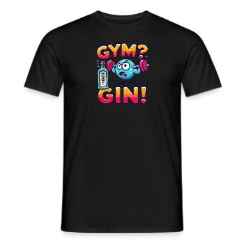 Gym? I Thought Gin! 🍸💪- Fitness Edition - Männer T-Shirt - Schwarz - Vorne - AI Model Male 178 light (178cm)