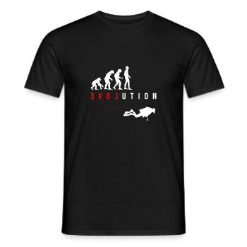 Diving LOVE Evolution as a gift - Men's T-Shirt - black - Front - AI Model Male 178 light (178cm)