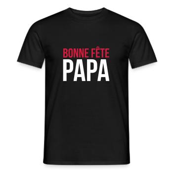Bonne Fête Papa / Fête des Pères / Drôle / Humour - T-shirt homme - noir - Devant - AI Model Male 178 light (178cm)