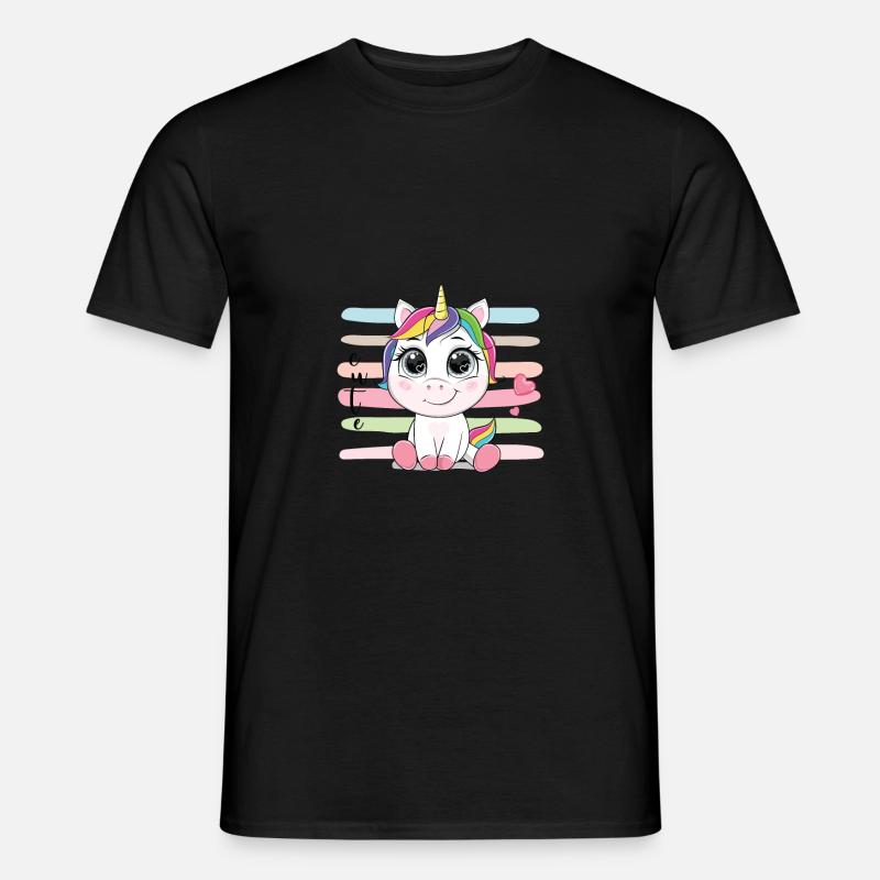 süßes Einhorn - Männer T-Shirt - Schwarz