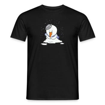Snowsey, le petit bonhomme de neige, est triste - T-shirt homme - noir - Devant - AI Model Male 178 light (178cm)