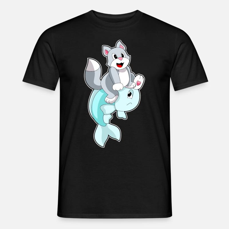Poisson-chat - T-shirt homme - noir