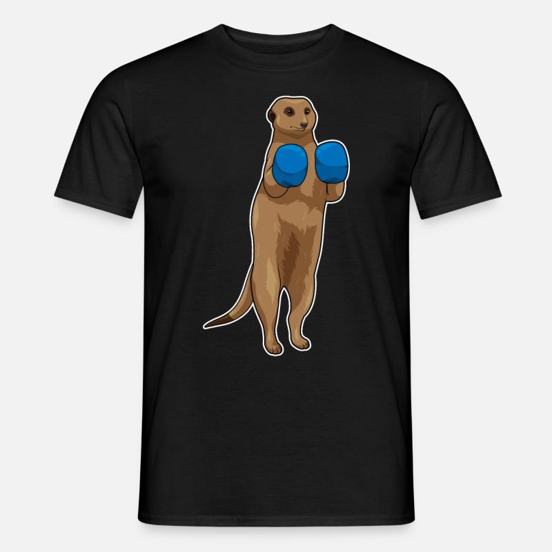 Erdmännchen Boxer Boxhandschuhe - Männer T-Shirt - Schwarz