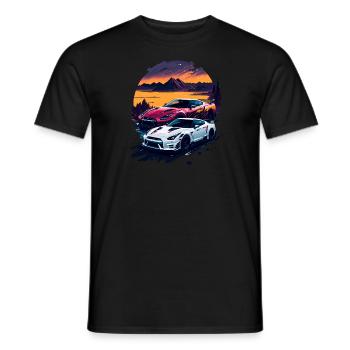 Klassischer Sportwagen - Männer T-Shirt - Schwarz - Vorne - AI Model Male 178 light (178cm)