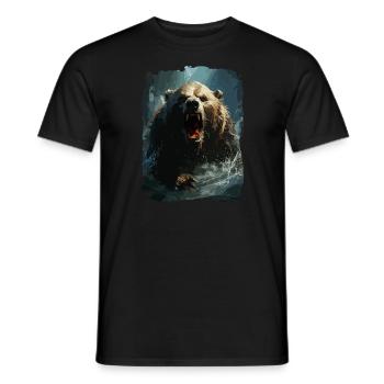 Grizzly Bear Bear Animal Forest Nature Grizzly - Men's T-Shirt - black - Front - AI Model Male 178 light (178cm)