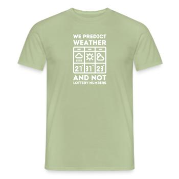 Jeu de mots météorologique pour météorologue - T-shirt homme - vert sauge - Devant - AI Model Male 178 light (178cm)