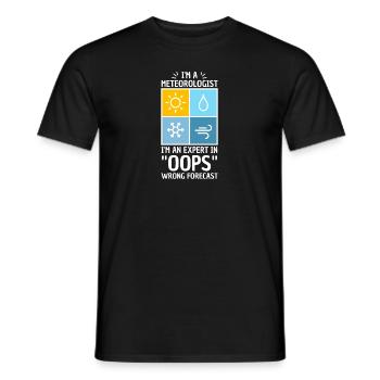 Meteorologie Wortspiel Für Meteorologe - Männer T-Shirt - Schwarz - Vorne - AI Model Male 178 light (178cm)