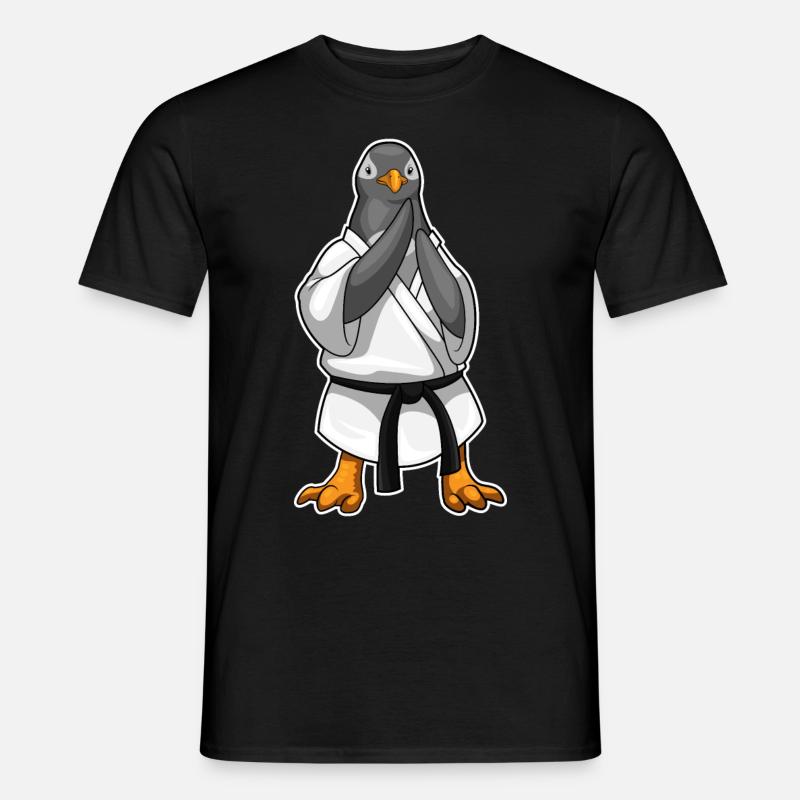 Pinguin Karate Kampfkunst - Männer T-Shirt - Schwarz