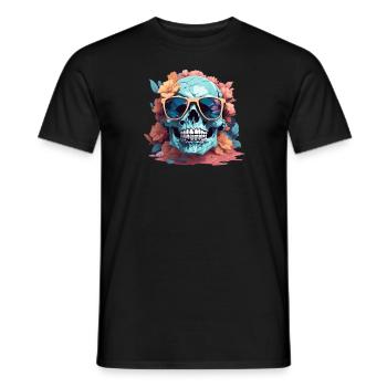 Crâne frais avec lunettes de soleil - T-shirt homme - noir - Devant - AI Model Male 178 light (178cm)