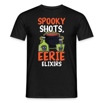 Spooky Shots Scary Elixirs Bartender Hallow - Men's T-Shirt - black - Front - AI Model Male 178 light (178cm)