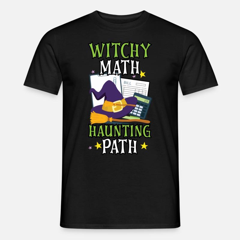 Hexenmathe Spukpfad Buchhalter Halloween - Männer T-Shirt - Schwarz