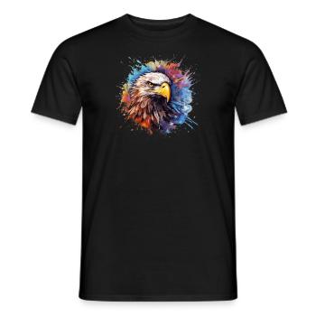 beautiful eagle in splash art - Men's T-Shirt - black - Front - AI Model Male 178 light (178cm)