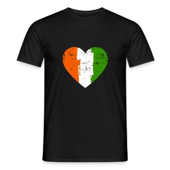 Irland Herz Flagge - Männer T-Shirt - Schwarz - Vorne - AI Model Male 178 light (178cm)