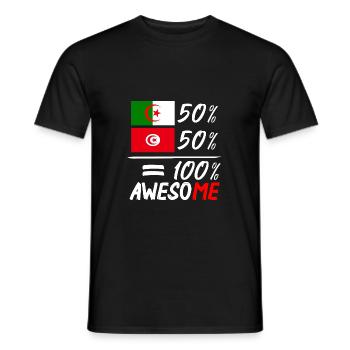 50% Algerier 50% Tunesier - Männer T-Shirt - Schwarz - Vorne - AI Model Male 178 light (178cm)