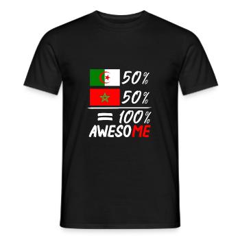 50% Morocco 50% Algeria - Men's T-Shirt - black - Front - AI Model Male 178 light (178cm)