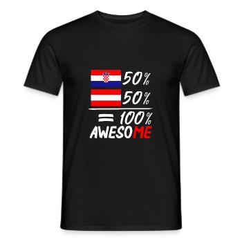 50% Croate 50% Autriche - T-shirt homme - noir - Devant - AI Model Male 178 light (178cm)