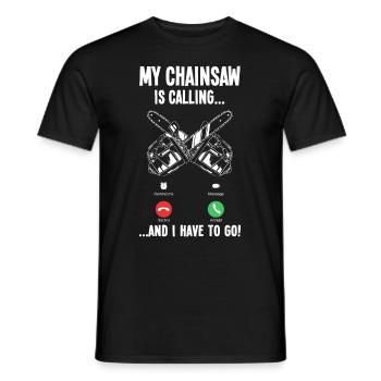 Wood Making Chainsaws & Lumberjack Gift - Men's T-Shirt - black - Front - AI Model Male 178 light (178cm)