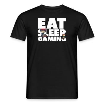 Eat. Sleep. Gaming. - Gamer Spruch Geschenkidee - Männer T-Shirt - Schwarz - Vorne - AI Model Male 178 light (178cm)