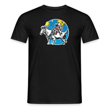 Design cool d’un astronaute à cheval - T-shirt homme - noir - Devant - AI Model Male 178 light (178cm)