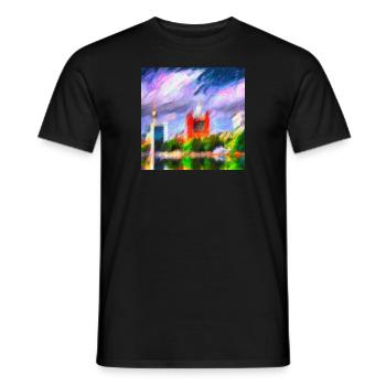 Impressionist Painting of Berlin - Männer T-Shirt - Schwarz - Vorne - AI Model Male 178 light (178cm)