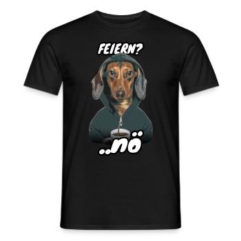 Dackel Spruch Feiern - Männer T-Shirt - Schwarz - Vorne - AI Model Male 178 light (178cm)