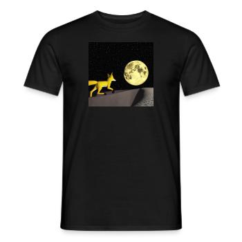 Marche du renard vers la lune - T-shirt homme - noir - Devant - AI Model Male 178 light (178cm)
