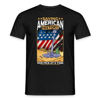 Schmutzfischen rettet die amerikanische Geschichte - Männer T-Shirt - Schwarz - Vorne - AI Model Male 178 light (178cm)
