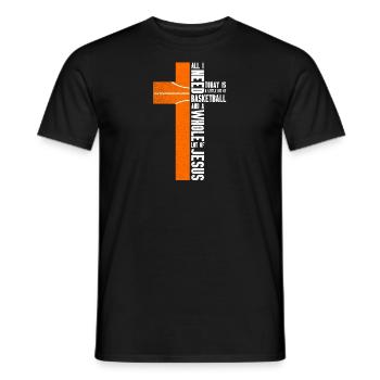Basketball Jesus Kreuz Christen Geschenk Sport - Männer T-Shirt - Schwarz - Vorne - AI Model Male 178 light (178cm)