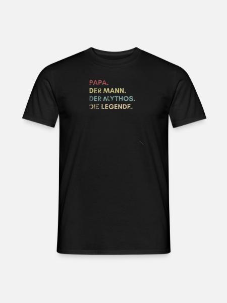 Papa Mann Mythos Legende Väter Shirt Geschenk - Männer T-Shirt - Schwarz