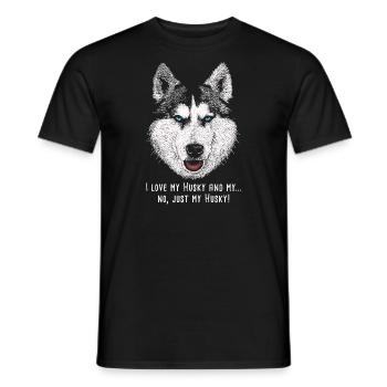 Husky 12 2018 03 - Men's T-Shirt - black - Front - AI Model Male 178 light (178cm)